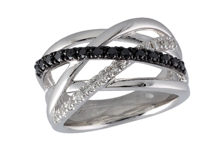 A222-24372: LDS WED RG .25 BLK DIAS .41 TW