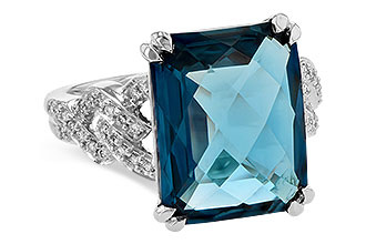 A226-73527: LDS RG 9.40 LONDON BLUE TOPAZ 9.60 TGW (15x12MM)