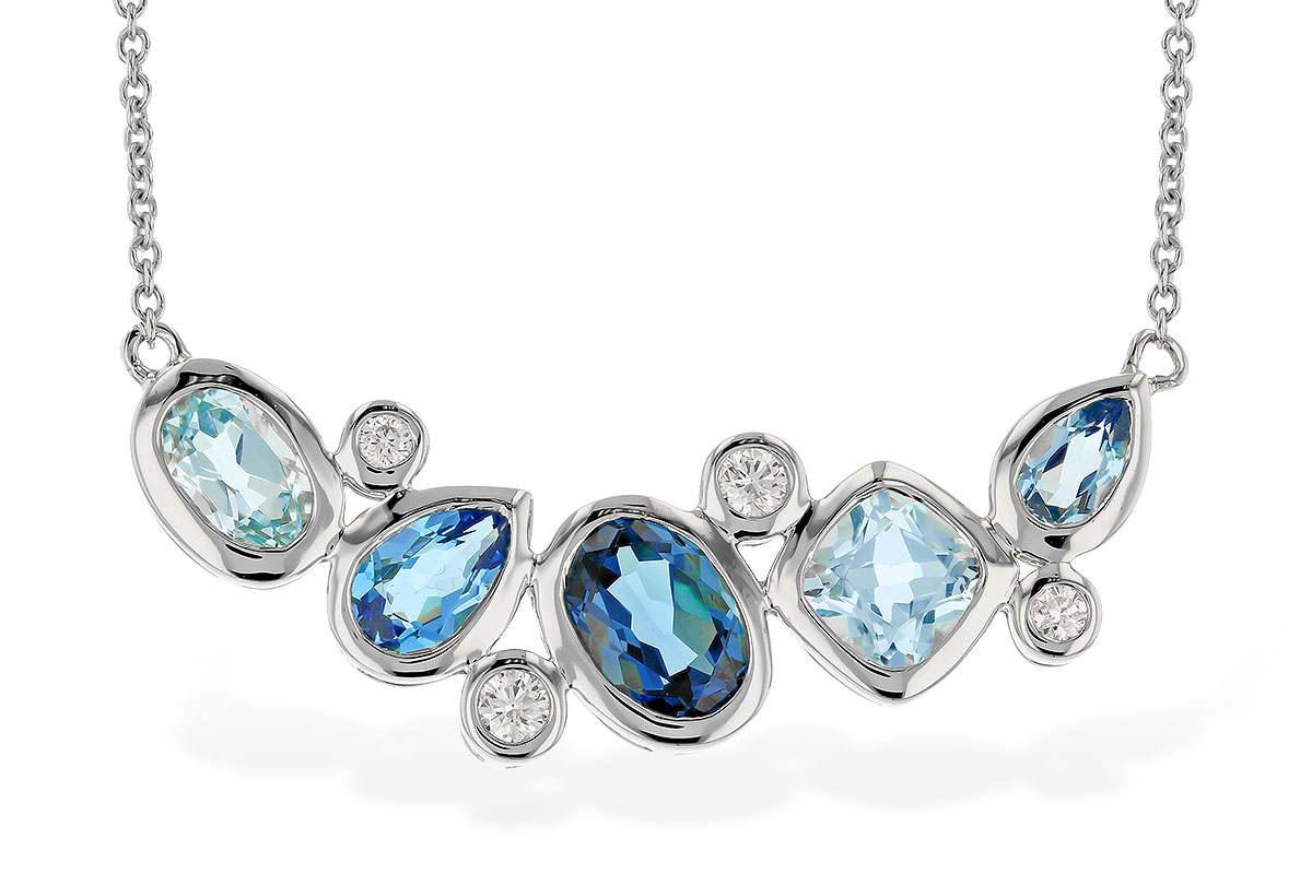 A310-42563: NECK 2.57 BLUE TOPAZ TW 2.72 TGW (18")