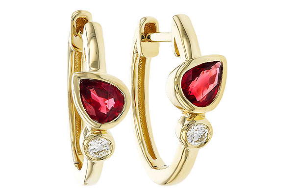 A311-32636: EARRINGS .48 RUBY .54 TGW