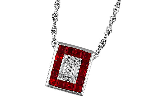 A311-35327: NECKLACE .82 RUBY TW 1.00 TGW