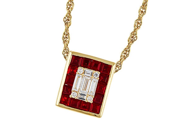 A311-35327: NECKLACE .82 RUBY TW 1.00 TGW