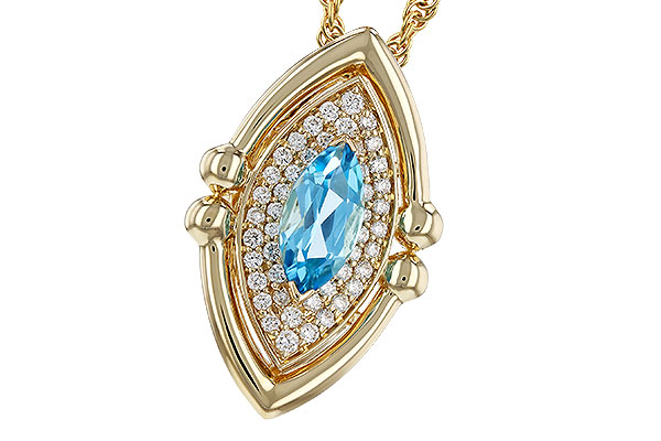 A311-36209: NECKLACE .54 BLUE TOPAZ .70 TGW (8x4MM BT)