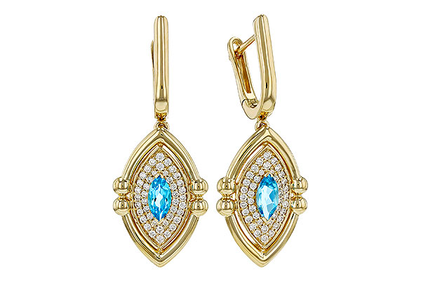 A312-18963: EARRINGS .50 TW BLUE TOPAZ .78 TGW (6x3MM BT)