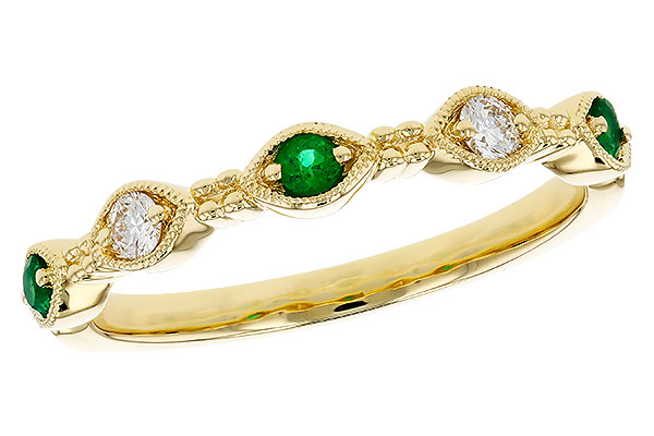 A312-18990: LDS WED RG .10 TW EMERALD .19 TGW