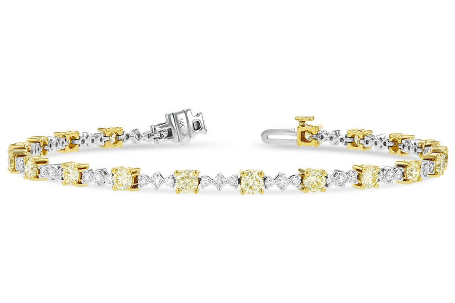 B224-97181: BRACELET 2.80 YELLOW DIA 4.01 TW