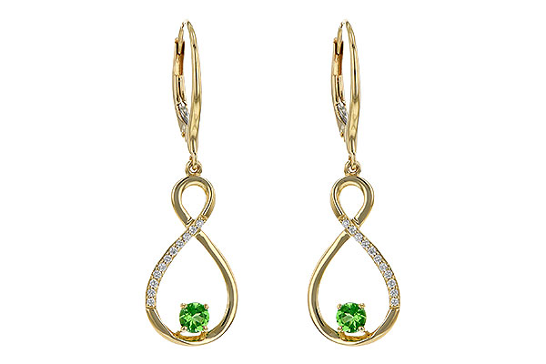 B309-46190: EARR .32 GREEN GARNET .40 TGW