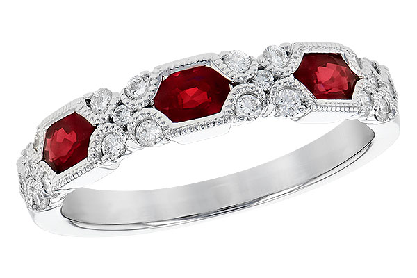 B309-49836: LDS WED RG .74 RUBY 1.00 TGW (4x3MM RUBY)