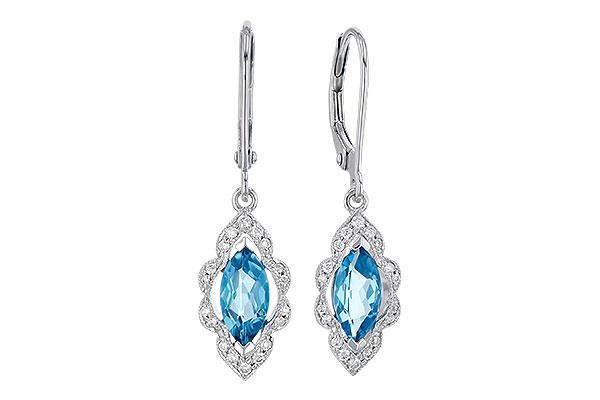 B309-53545: EARR 1.02 TW BLUE TOPAZ 1.17 TGW