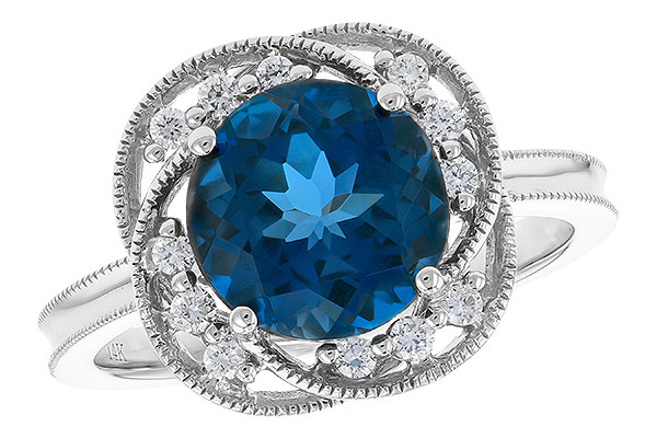 B310-39899: LDS RG 2.90 LONDON BLUE TOPAZ 3.05 TGW (9MM LBT)