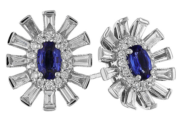 B310-44399: EARR .60 TW SAPPHIRE 1.32 TGW (5x3MM SAPP)