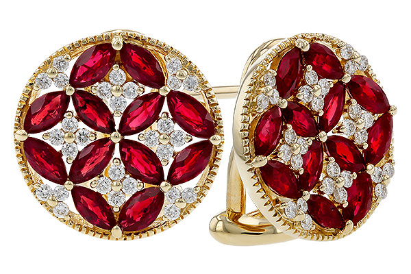 B311-28999: EARRINGS 2.07 TW RUBY 2.37 TGW