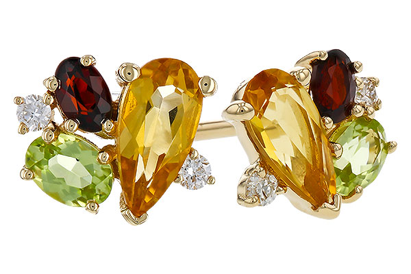 B311-30763: EARRINGS .66 SEMI PREC (CIT,PER,GAR) .70 TGW