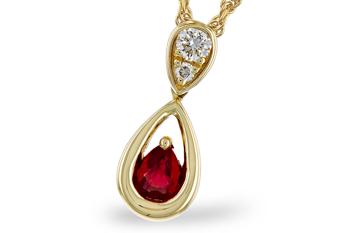 B311-30772: NECKLACE .20 RUBY .26 TGW (4x3 RUBY)