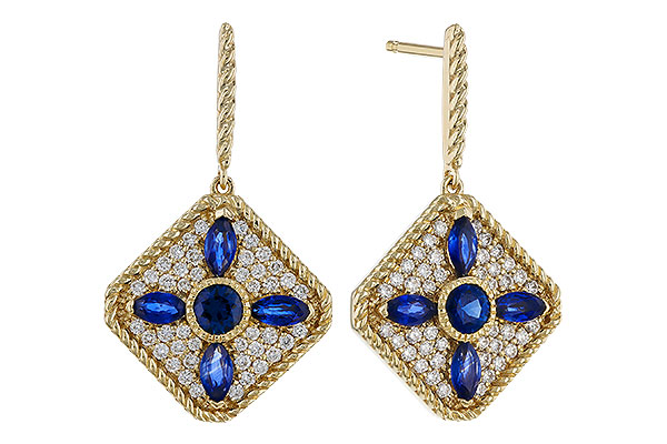 B311-32572: EARRINGS 1.03 TW SAPPHIRE 1.46 TGW