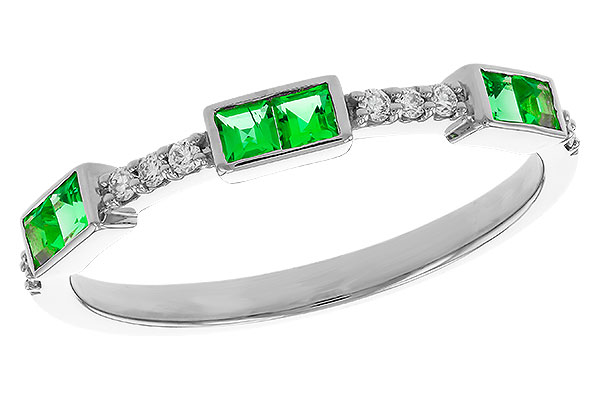 B311-32618: LDS WED RG .23 TW EMERALD .30 TGW