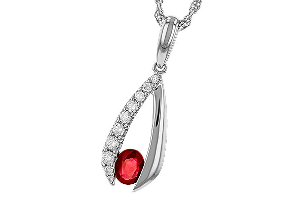 B311-32636: NECKLACE .34 RUBY .50 TGW (5x4 RUBY)
