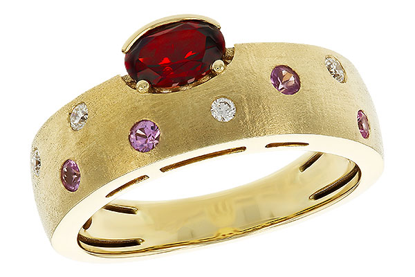 B311-34436: LDS RG .58 MULTI CLR (GAR & PINK SAPP) .66 TGW