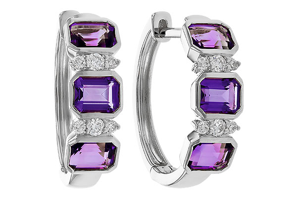 B311-36218: EARRING 1.05 TW AMETHYST 1.16 TGW
