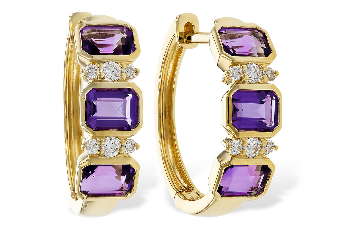 B311-36218: EARRING 1.05 TW AMETHYST 1.16 TGW