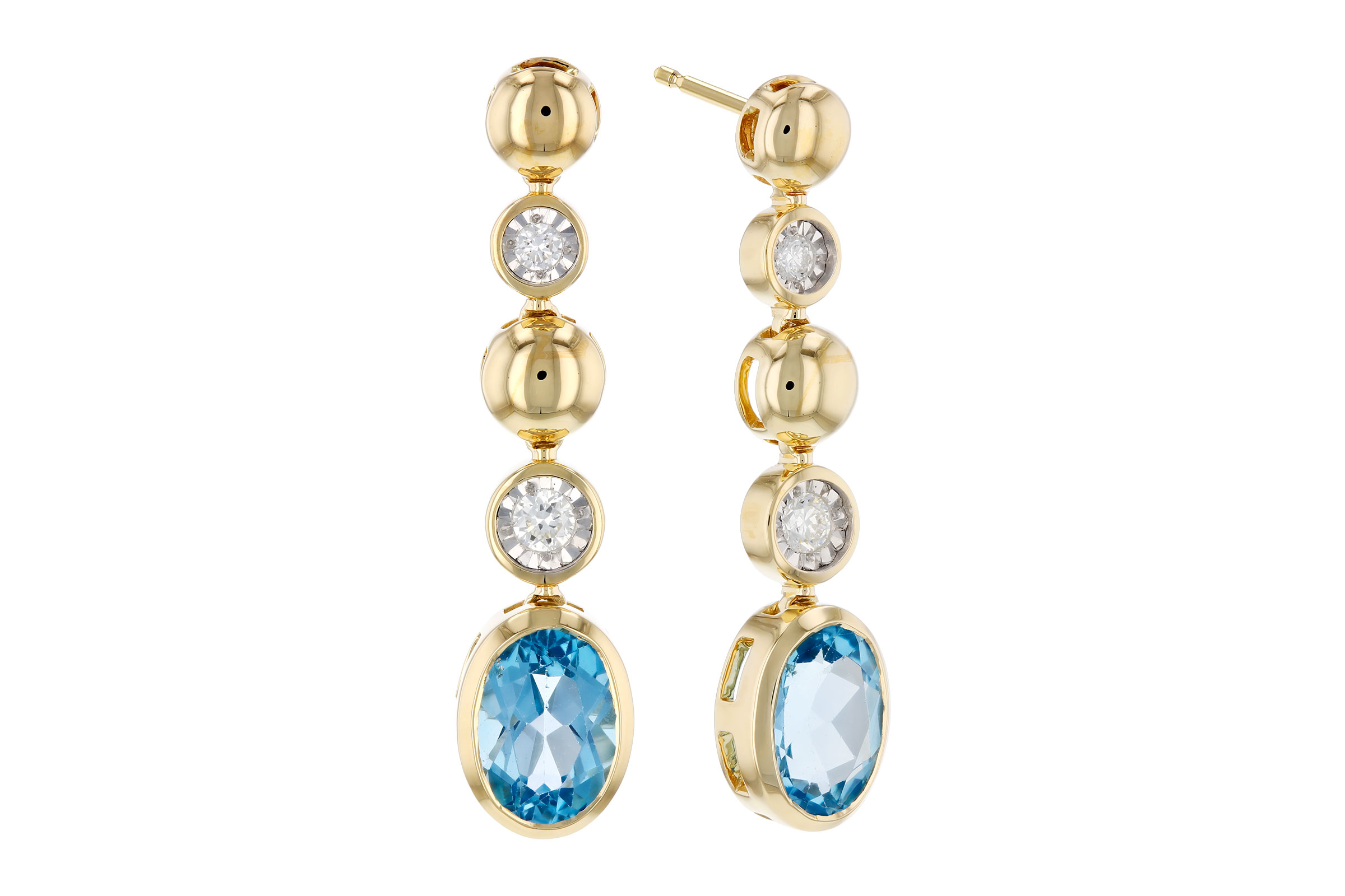 B312-19890: EARRINGS 1.66 TW BLUE TOPAZ 1.76 TGW