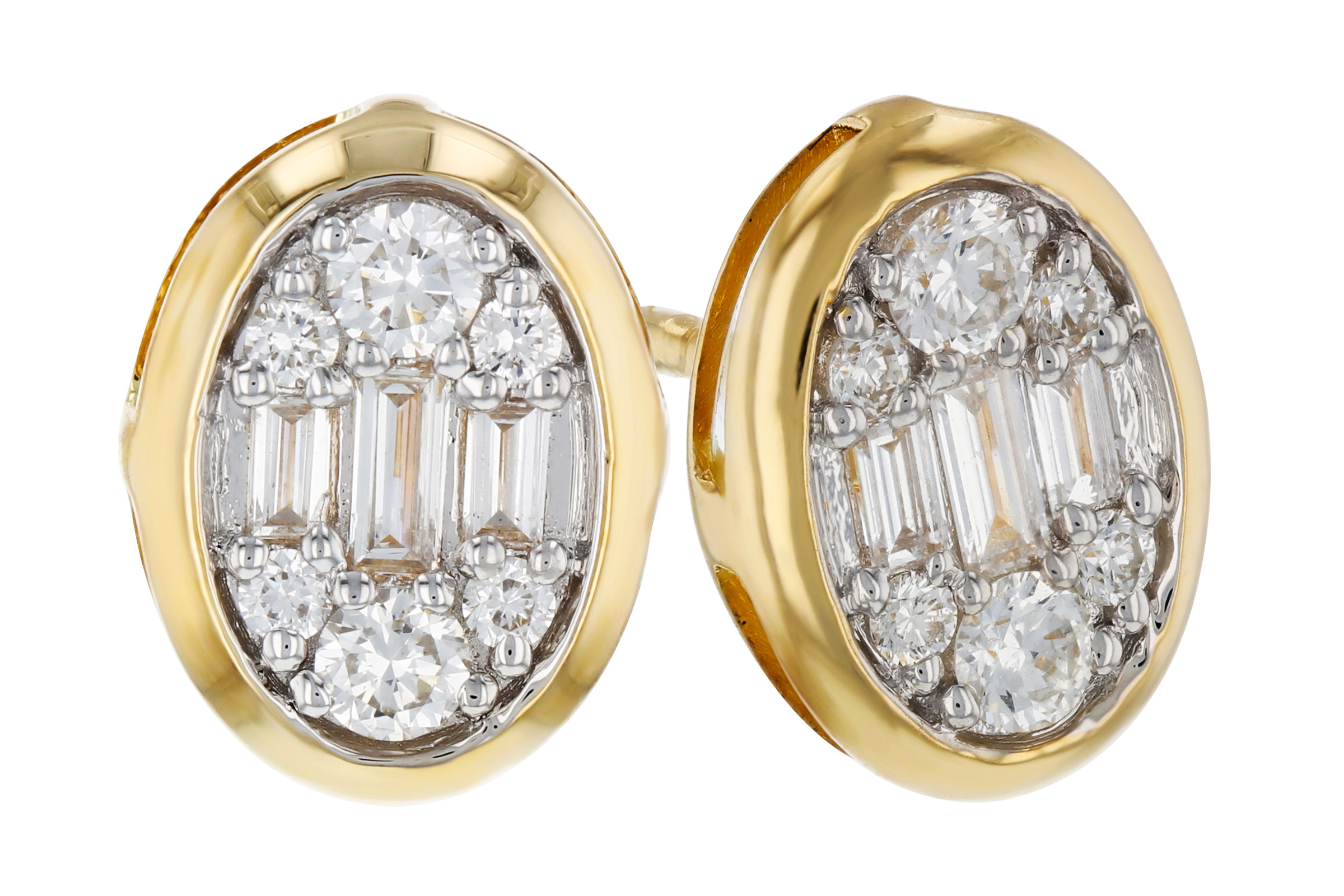 B312-20799: EARRINGS .08 TW BAGUETTE .24 TW