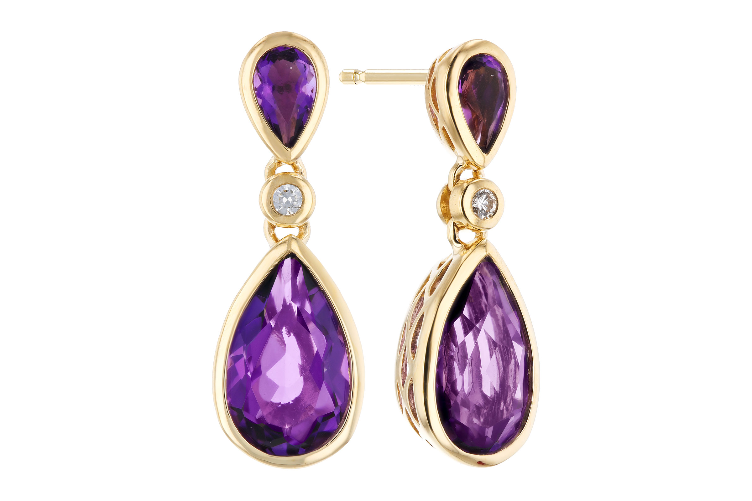 B312-21645: EARRINGS 2.80 TW AMETHYST 2.84 TGW