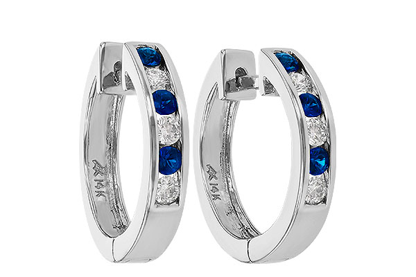 C037-67108: EARRINGS .29 SAPP .50 TGW