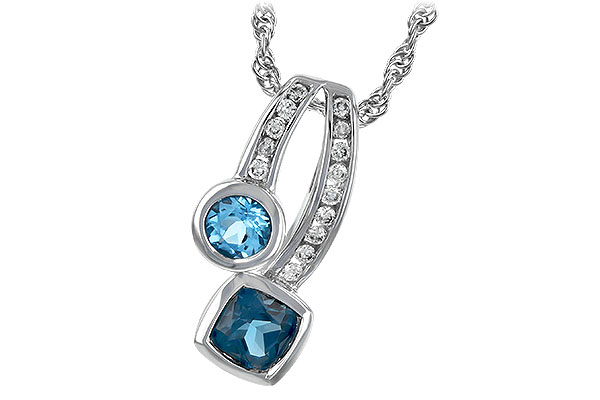 C225-90808: NECKLACE .91 TW BLUE TOPAZ 1.04 TGW