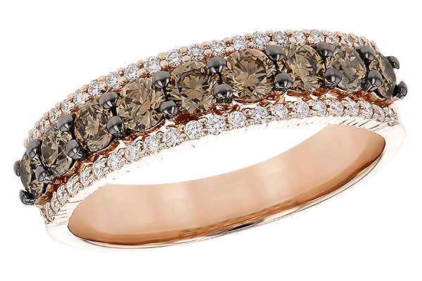 C309-53536: LDS WED RG .80 TW BROWN DIAS 1.00 TW