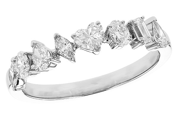 C310-41699: LDS DIA WED RG .69 TW FANCY CUT DIAS