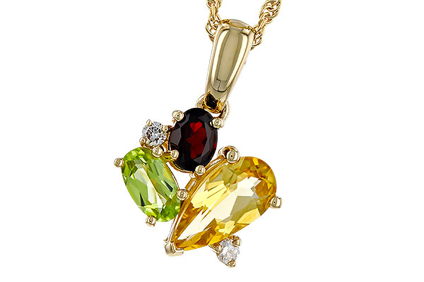 C311-30763: NECKLACE .79 SEMI PREC (CIT,PER,GAR) .82 TGW