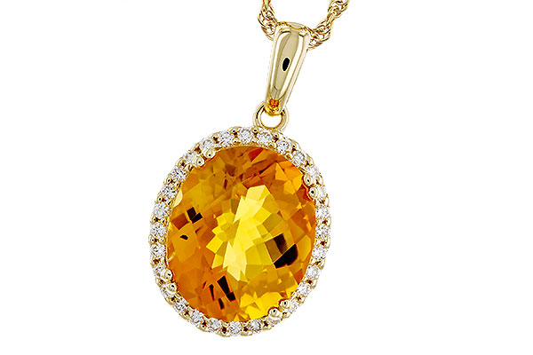 C311-30790: NECKLACE 3.85 CITRINE 4.07 TGW (12x10MM OV)