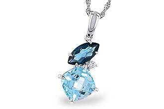 C311-31645: NECKLACE 2.37 TW BLUE TOPAZ 2.40 TGW