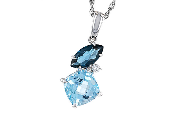 C311-31645: NECKLACE 2.37 TW BLUE TOPAZ 2.40 TGW