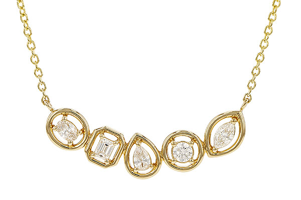 C311-34381: NECKLACE .50 TW FANCY CUT DIAS (18")