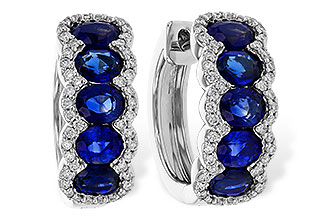 C311-35281: EARRINGS 2.32 TW SAPPHIRE 2.57 TGW