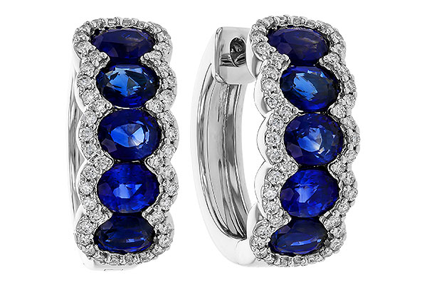 C311-35281: EARRINGS 2.32 TW SAPPHIRE 2.57 TGW