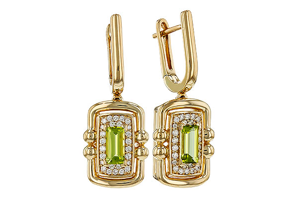 C312-18963: EARRINGS .71 TW PERIDOT .88 TGW (6x3MM PER)