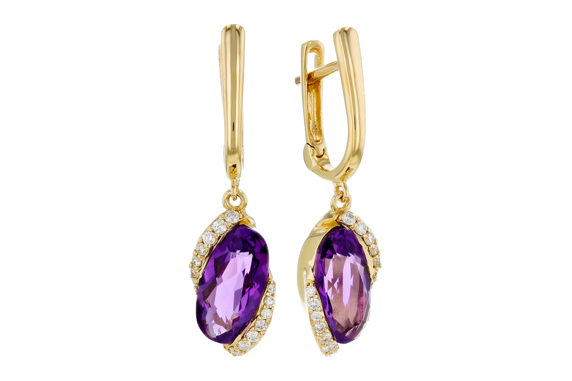 C312-20772: EARRINGS 2.14 TW AMETHYST 2.26 TGW (10x5MM AMY)