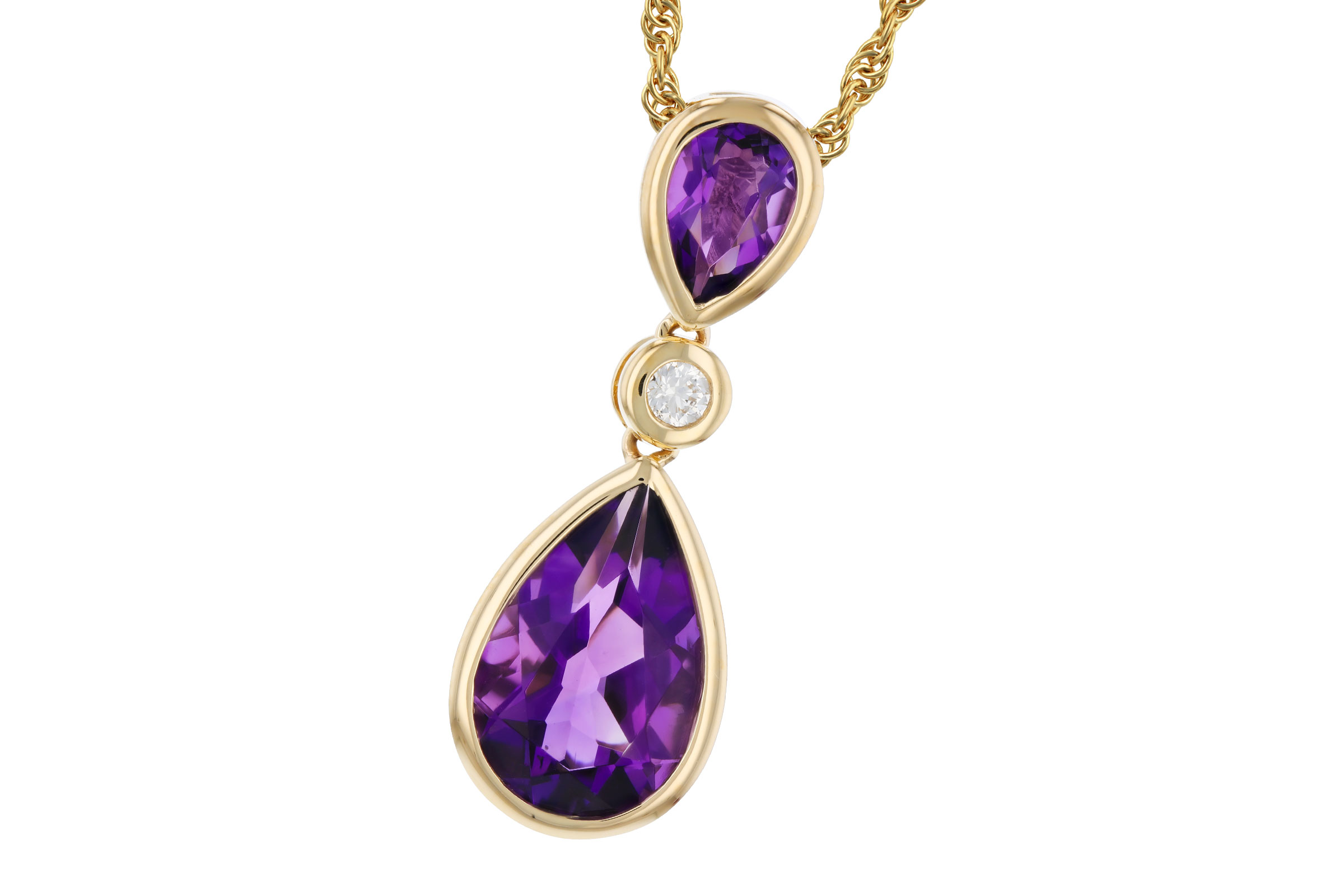 C312-21645: NECKLACE 1.92 TW AMETHYST 1.96 TGW