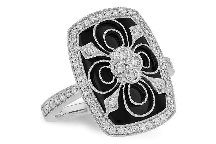D036-78054: LDS ONYX & DIA RG .44 TW