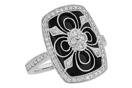 D036-78054: LDS ONYX & DIA RG .44 TW