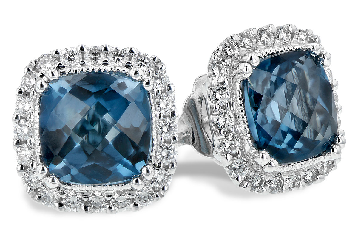 D225-83481: EARR 2.14 LONDON BLUE TOPAZ 2.40 TGW (6MM LBT)