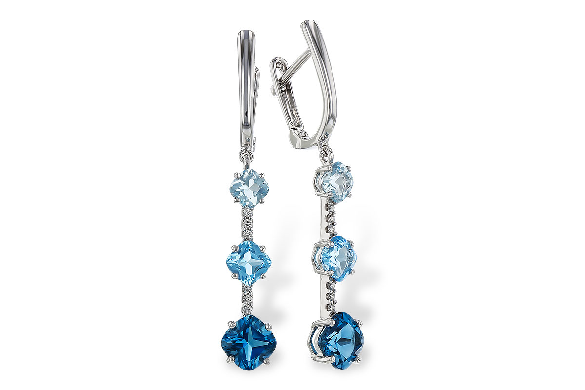 D311-28981: EARRINGS 2.41 TW BLUE TOPAZ 2.45 TGW