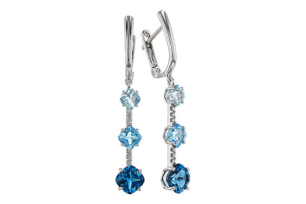D311-28981: EARRINGS 2.41 TW BLUE TOPAZ 2.45 TGW