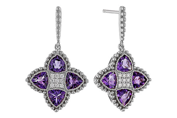 D311-32554: EARRINGS 1.41 AMETHYST 1.50 TGW