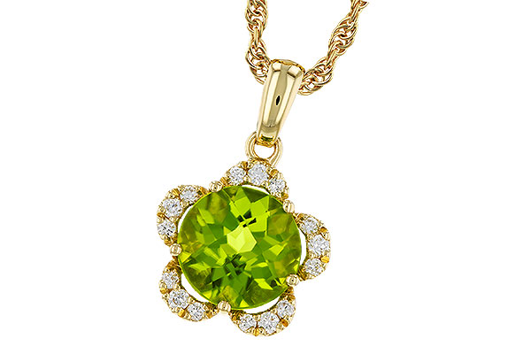 D311-36199: NECKLACE 2.16 PERIDOT 2.28 TGW (8MM RD)