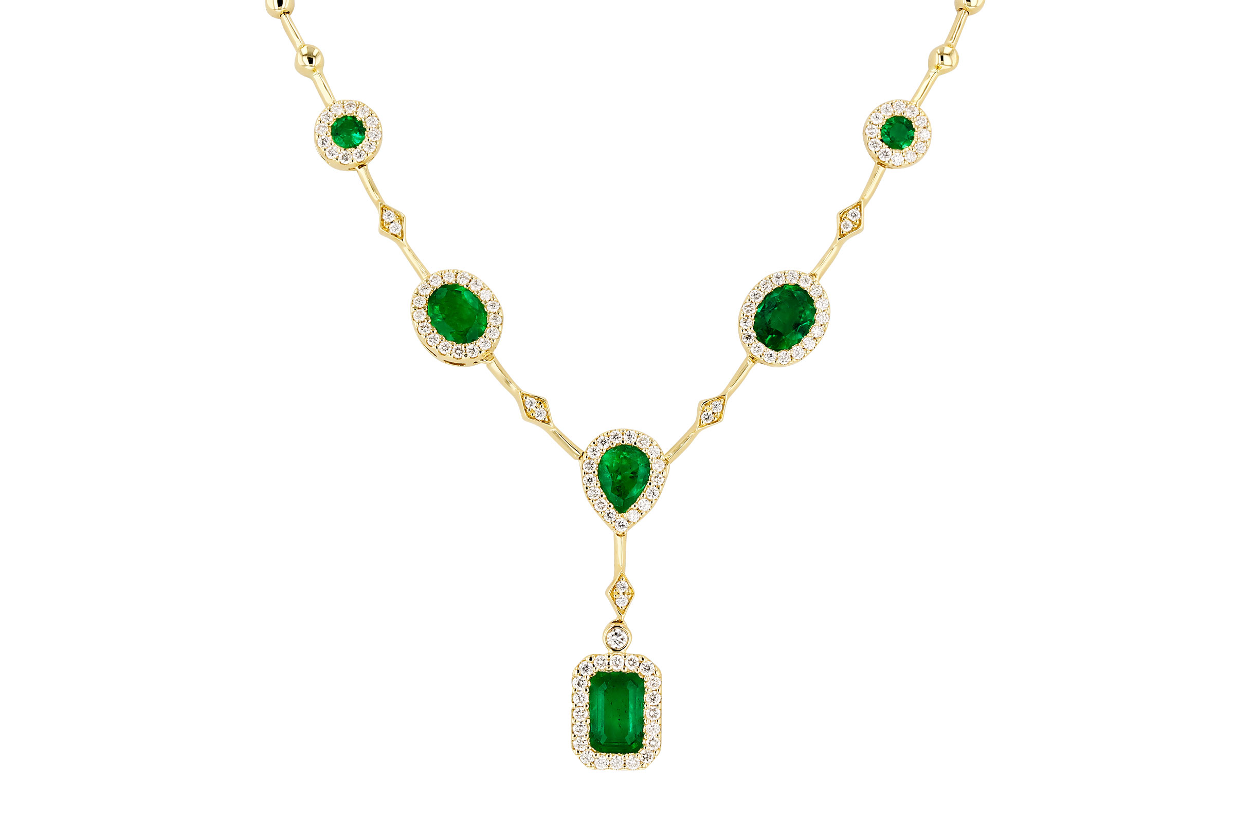 D312-20736: NECKLACE 1.66 TW EMERALD 2.08 TGW (17")