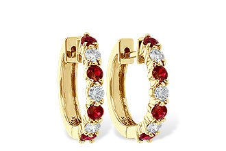 E037-67117: EARRINGS .64 RUBY 1.05 TGW
